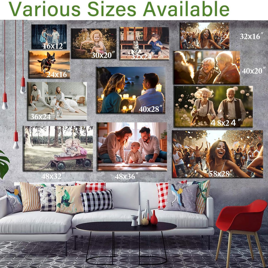 Skiennix Personalized Canvas Prints - Transform Your Photos into Stunning Wall Art | Ideal for Home Decor (32"L x 16"W)