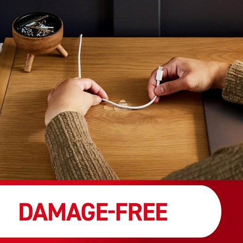 Command Cord Clips - Damage-Free Hanging Cable Clips with 40 Clear Clips & 48 Strips | No Tools Needed
