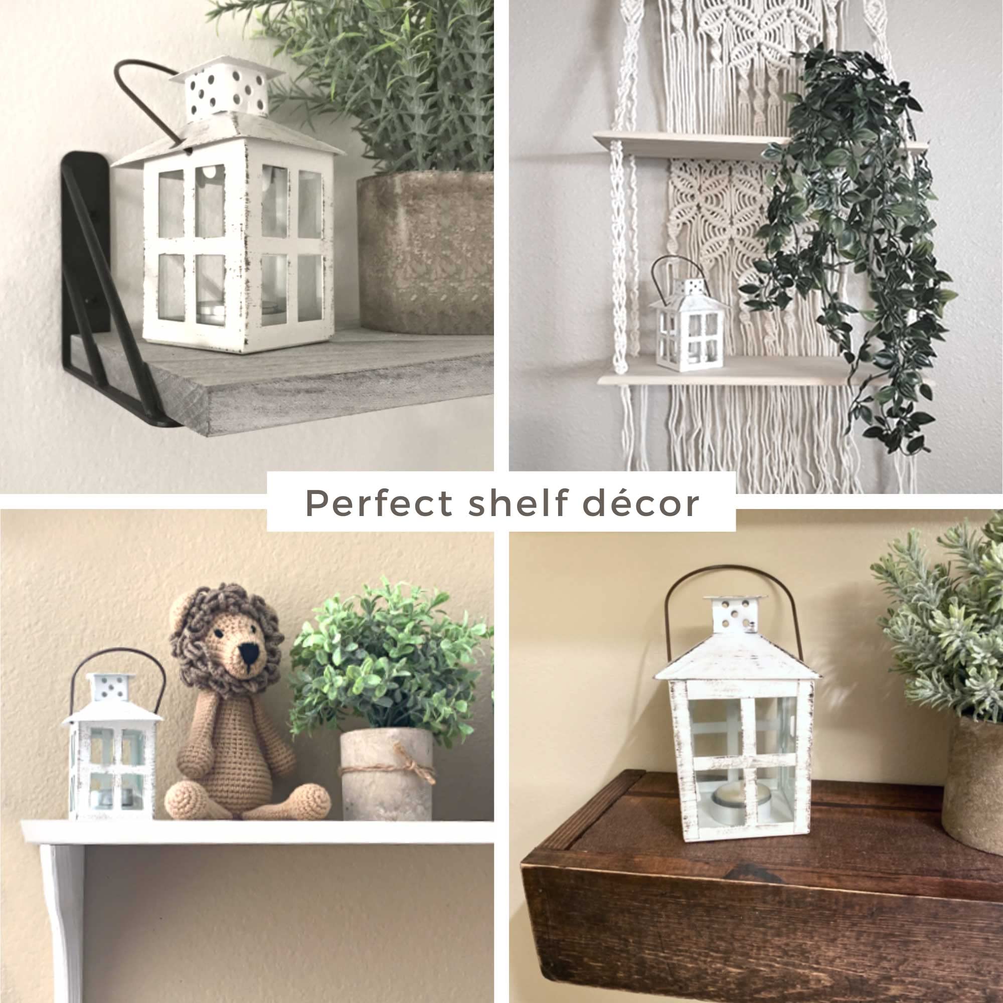 Kate Aspen Set of 6 White Vintage Distressed Rustic Candle Holder Decorative Lantern (6 Inch), Wedding Decoration, Centerpiece, Farmhouse Decor, Shelf Decor