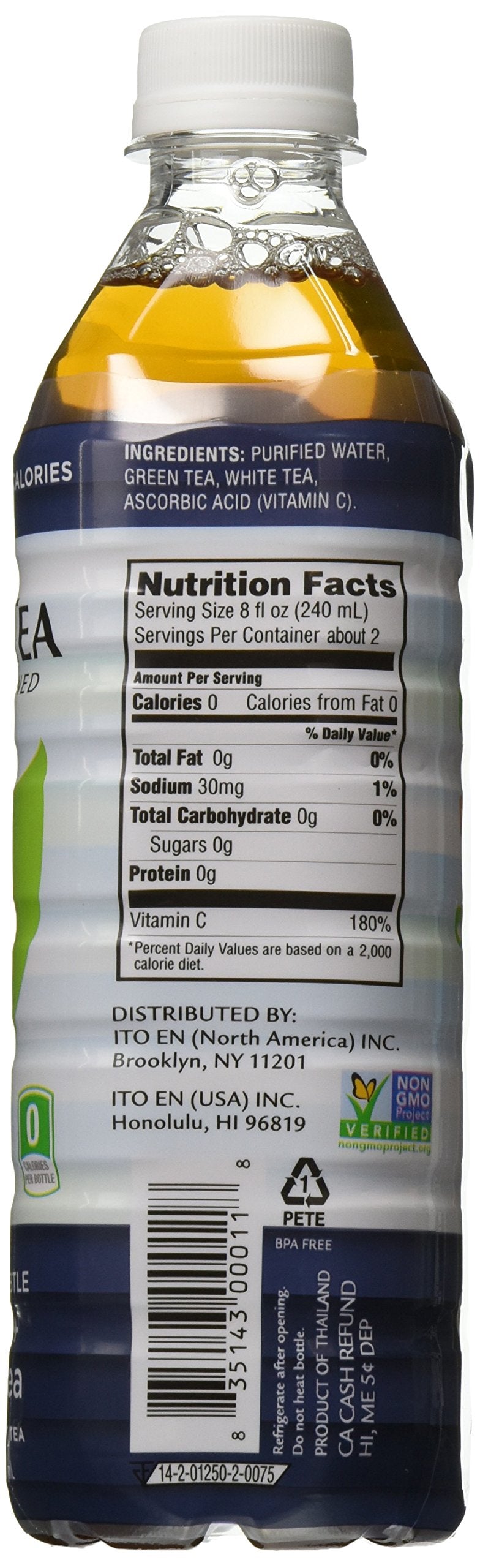 Teas' Tea Unsweetened Green + White, 16.9 Fl Oz (Pack of 12)
