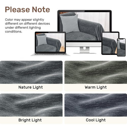 Houmiggle Sectional Couch Covers, 2 Pieces Washable L Shaped Couch Covers Sofa Blanket for Dogs Pet Friendly Sectional Sofa Slipcovers Furniture Covers,71"x 110"+ 71"x 118",(X-Large,Dark Gray)