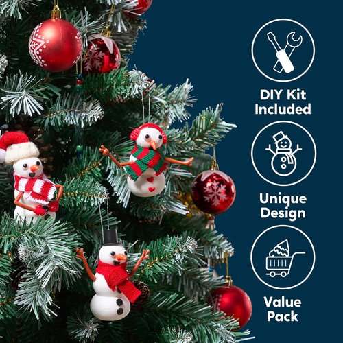 JOYIN Christmas Build A Snowman Craft Kit - 3 Pack DIY Modeling Clay for Kids | Fun Xmas Gift & Party Favor