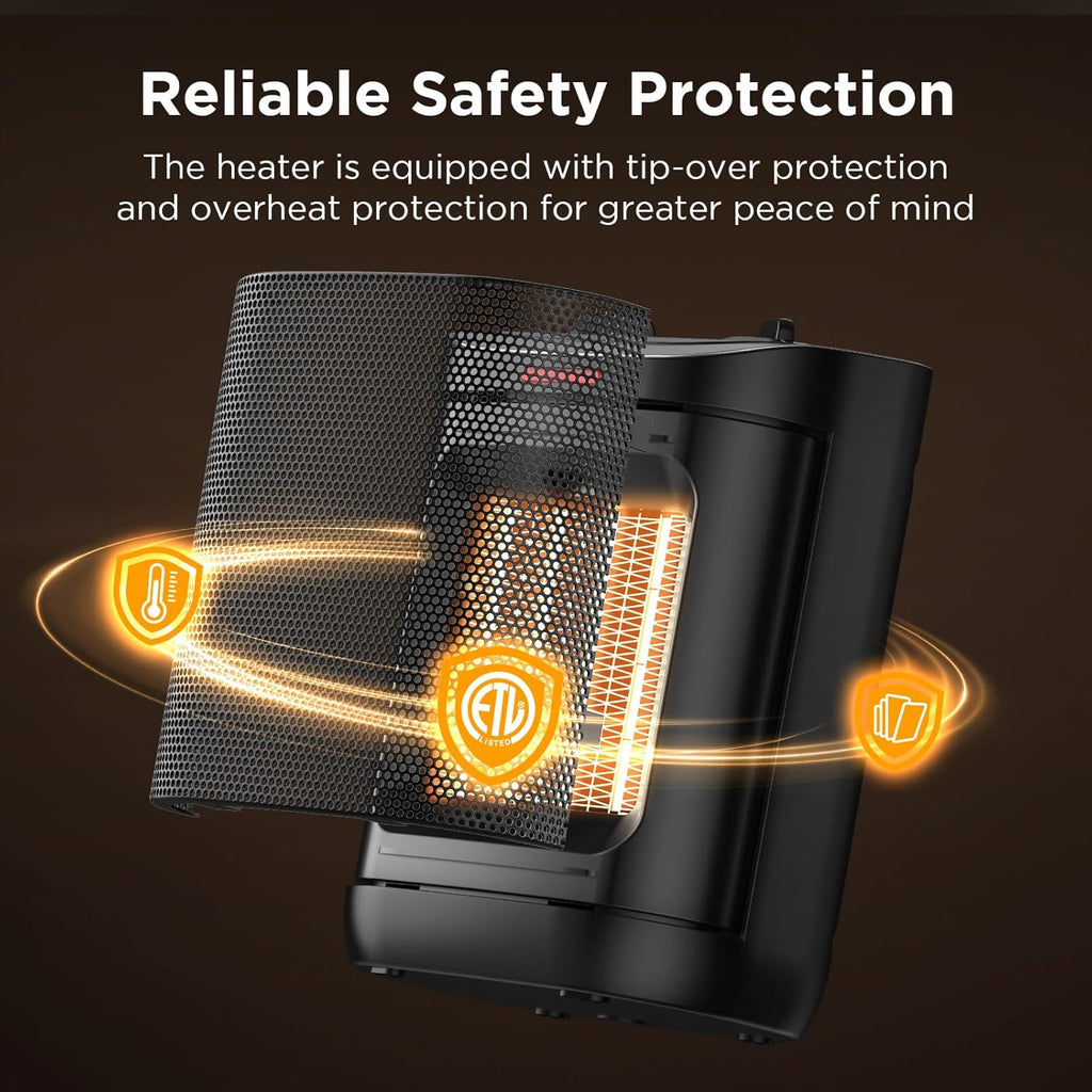 Skiennix 1500W Portable Ceramic Space Heater - Safe, Compact Design with Thermostat for Home & Office