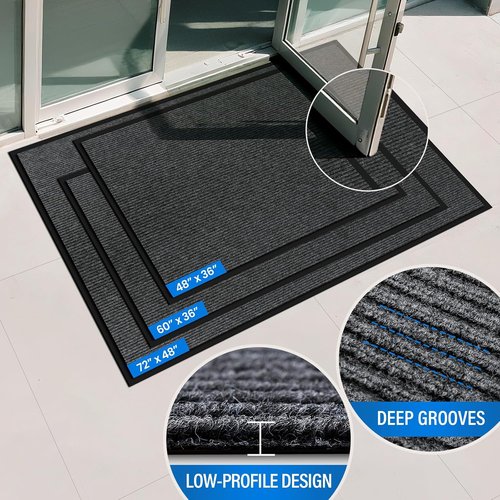 Durable 3' X 5' Front Door Mat by [Brand Name] - Heavy Duty Non-Slip Indoor/Outdoor Entrance Mat