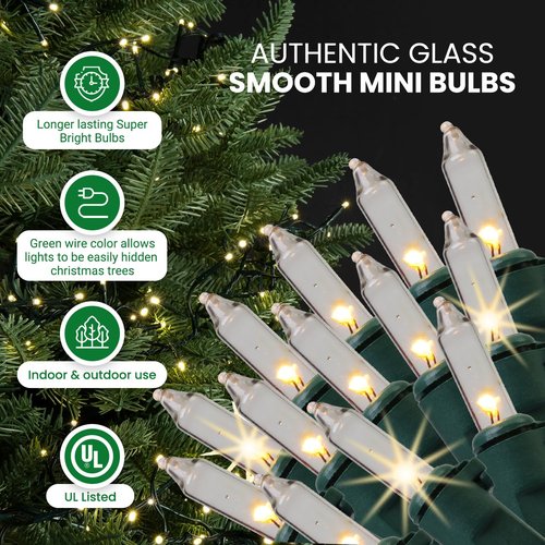 Christmas Uniquely LED Twinkle Lights - Matches Incandescent Exactly - 20 of 100 Lights Twinkling - 100 Blue / Teal / Cool White Bulbs - 24.75 Ft, Christmas Tree Sparkling Light String Indoor Outdoor