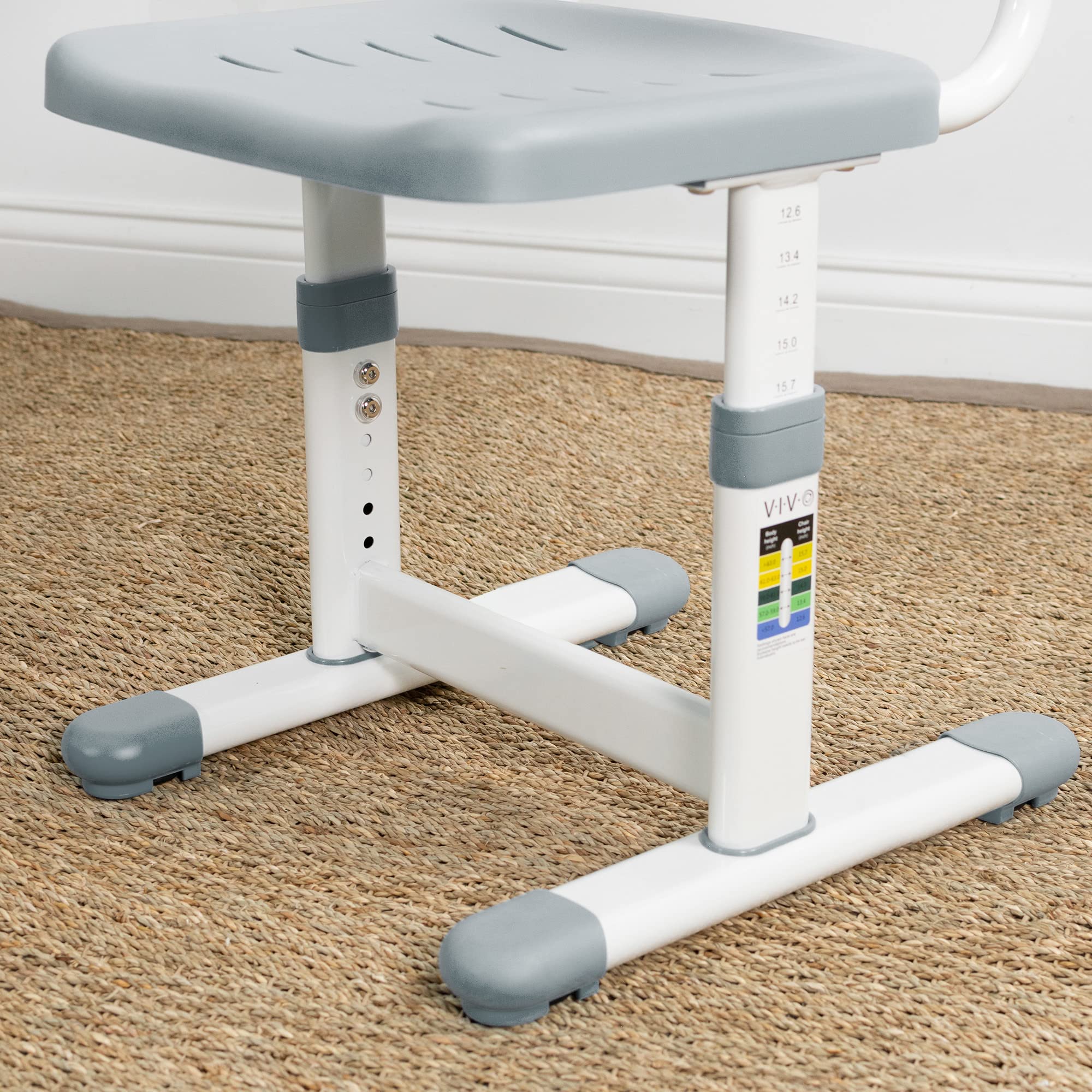 VIVO Height Adjustable Kids' Desk Chair, Chair Only, Multifunctional Interactive Workstation for School Study or Play, Children's Ergonomic Seat with Back, Gray, DESK-V201G-CH