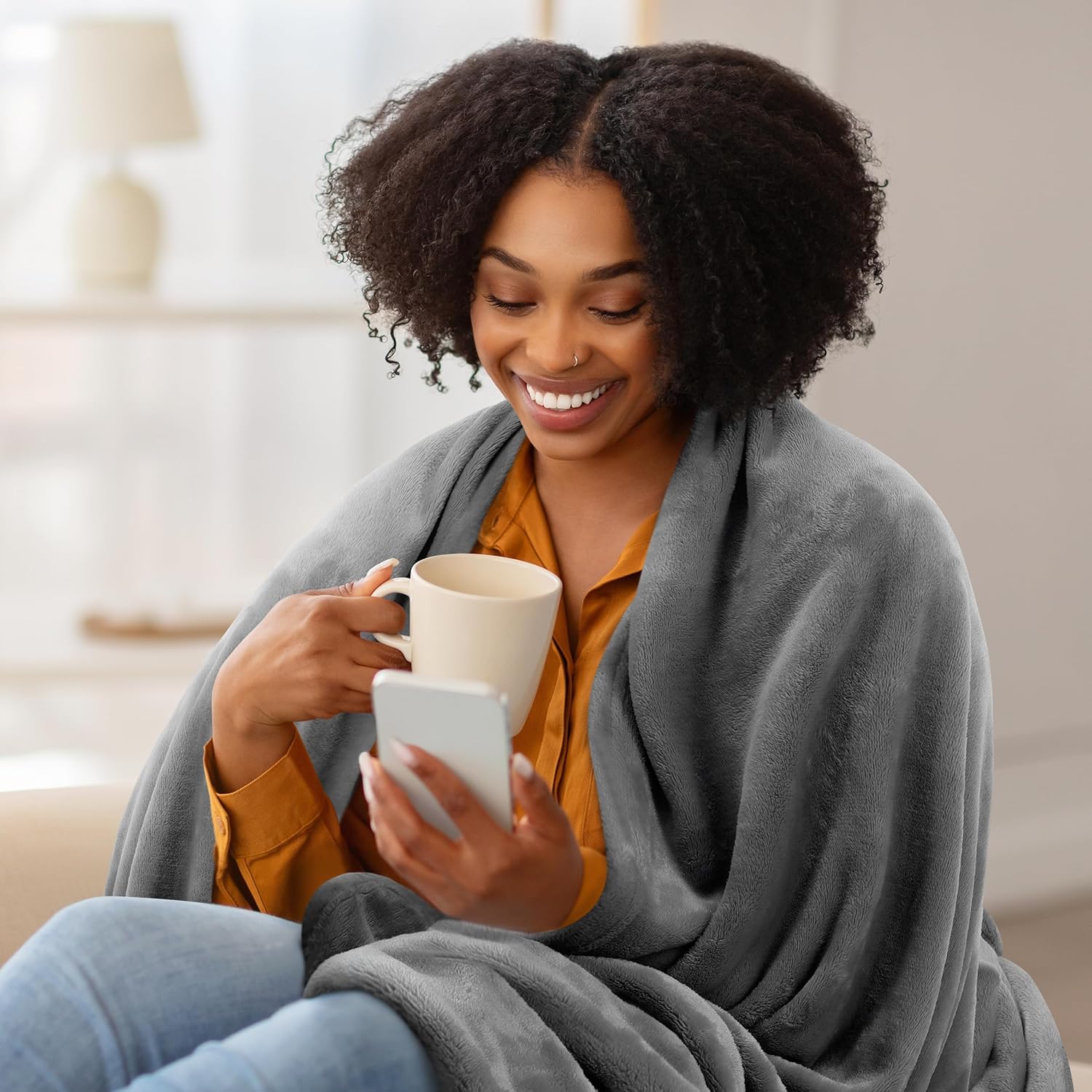 Utopia Bedding Fleece Blanket - Twin XL Grey 300GSM Luxury Soft Microfiber | Anti-Static, Cozy Comfort (90x76 Inch)