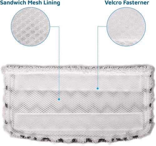 F Flammi Microfiber Mop Pads - 4-Pack Washable & Reusable Refills for Shark Steam Mop S1000/S2001