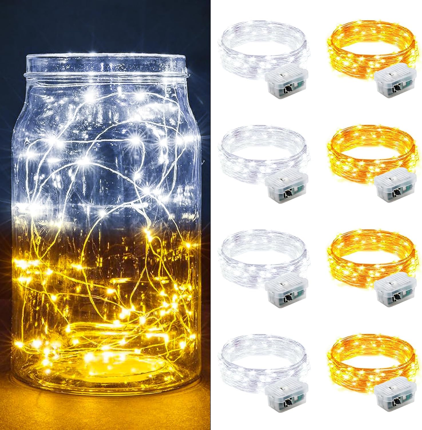 Skiennix 20 LED Fairy String Lights - 7Ft Waterproof Twinkle Lights for Parties & Weddings | Warm White