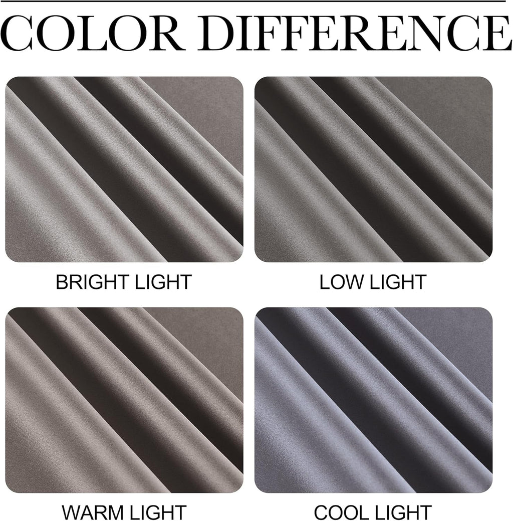 NICETOWN Room Darkening Curtains - Chrome Gray Grommet Drapes for Small Windows | 42" x 84", 2 Panels