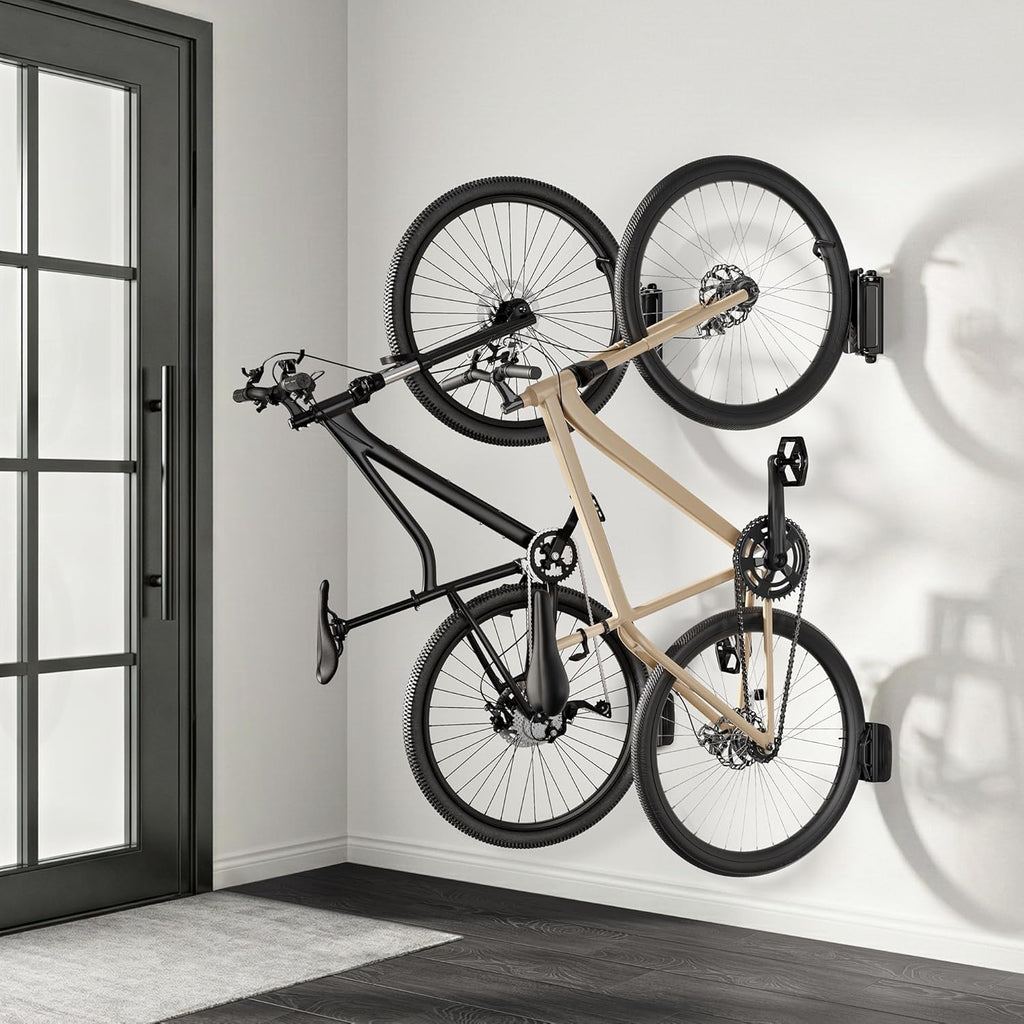 PEGZONE Heavy Duty Bike Hooks - Adjustable Wall Mount for Garage | Holds 77 Lbs - 2 Pack