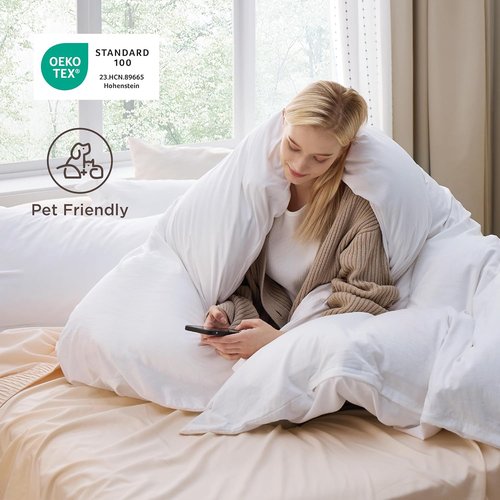 Bedsure Duvet Cover Set - Bright White King Size Bedding, Extra Soft Prewashed Cotton-Like Polyester, 3 Pieces with Zipper Closure & 2 Pillow Shams (104x90 Inches)
