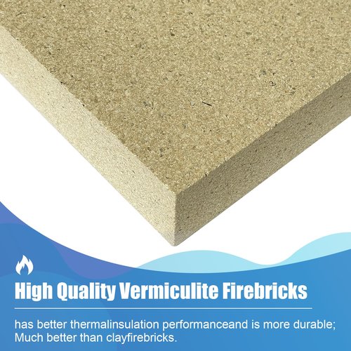 Protalwell Woodstove Firebricks, Fire Bricks, Size 9" X 4-1/2" X 1-1/4", High Temperature Resistant Fire Bricks Replacement for Wood Stoves, 24 Pieces