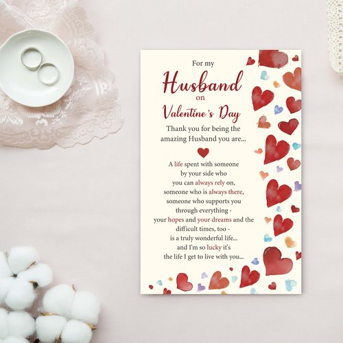 YIWANSIN Romantic Valentine’s Day Card for Husband from Wife, Heartfelt Anniversary Love Card Gifts for Him Men