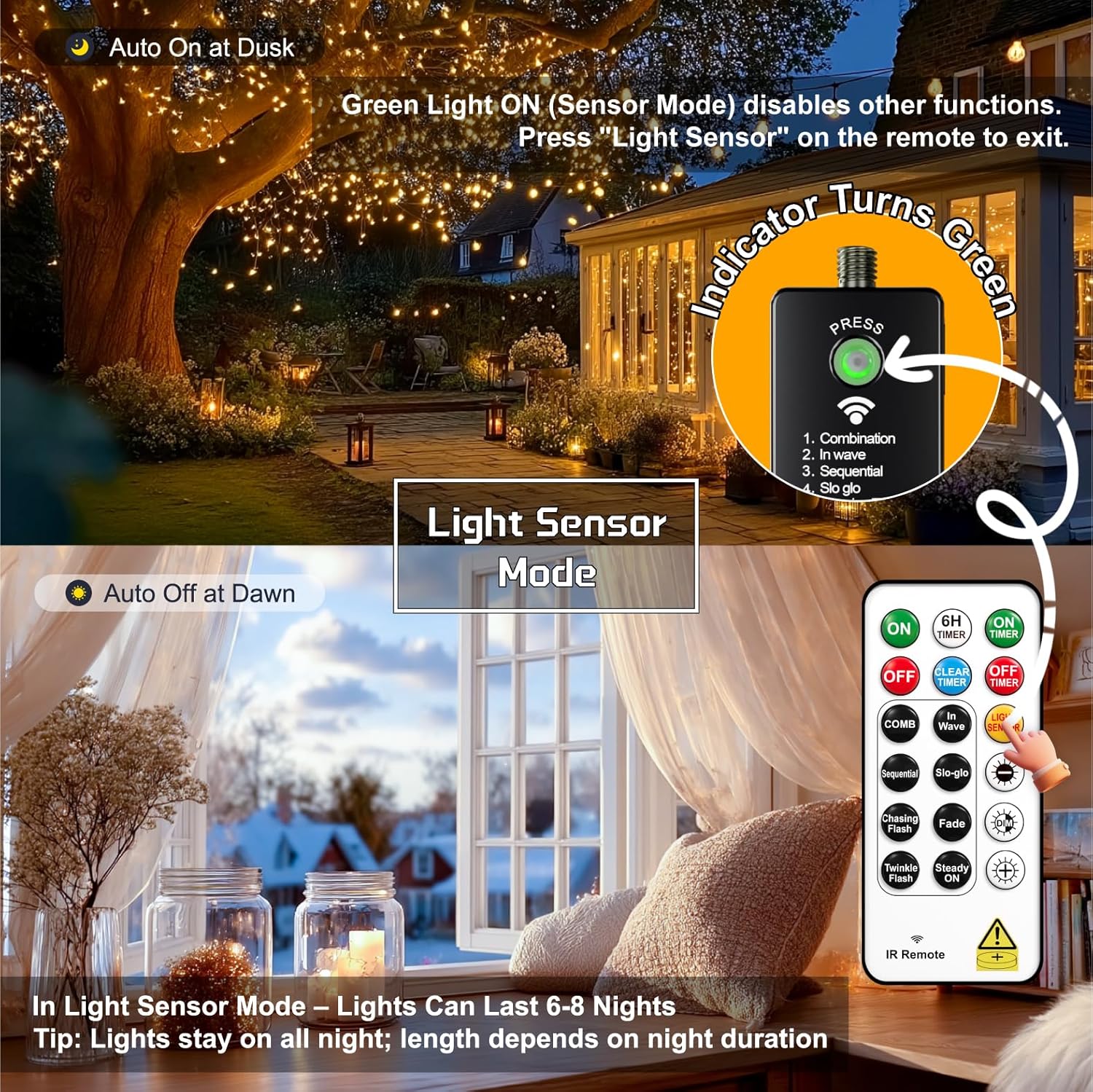 Skiennix 120L Twinkle Lights - 100 LED Rechargeable Outdoor Fairy Lights with Remote & Timer Bundle