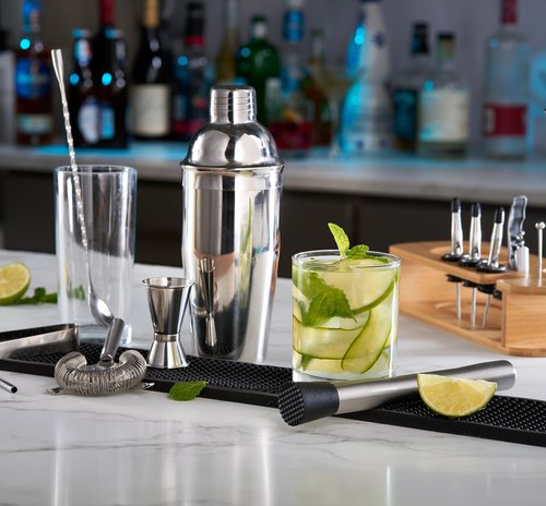 Cocktail Shaker Set - 17 Piece Stainless Steel Mixology Bartender Kit, Drink Martini Shaker, Home Bar Accessories, Cocktail Kit, Stainless Steel Bar Set, Shakers Bartending