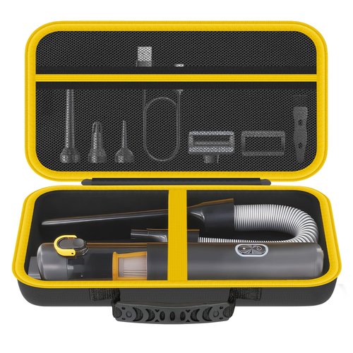 HESPLUS Storage Case for Fanttik Slim V8 Apex / V8 Mate / V10 Apex / V10 Mate Car Vacuums - Cordless Handheld Vacuum Carrying Bag for Travel, Blackyellow (Case Only)