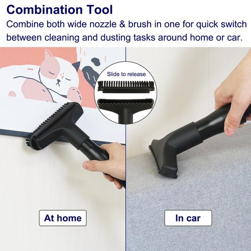 Portek Vacuum Attachments Compatible with Shark Navigator Lift-Away Deluxe Rotator Stratos DuoClean Corded Rocket Vac, Vacuum Accessories(Car Detailing Kit with Extension Hose and Storage Bag)