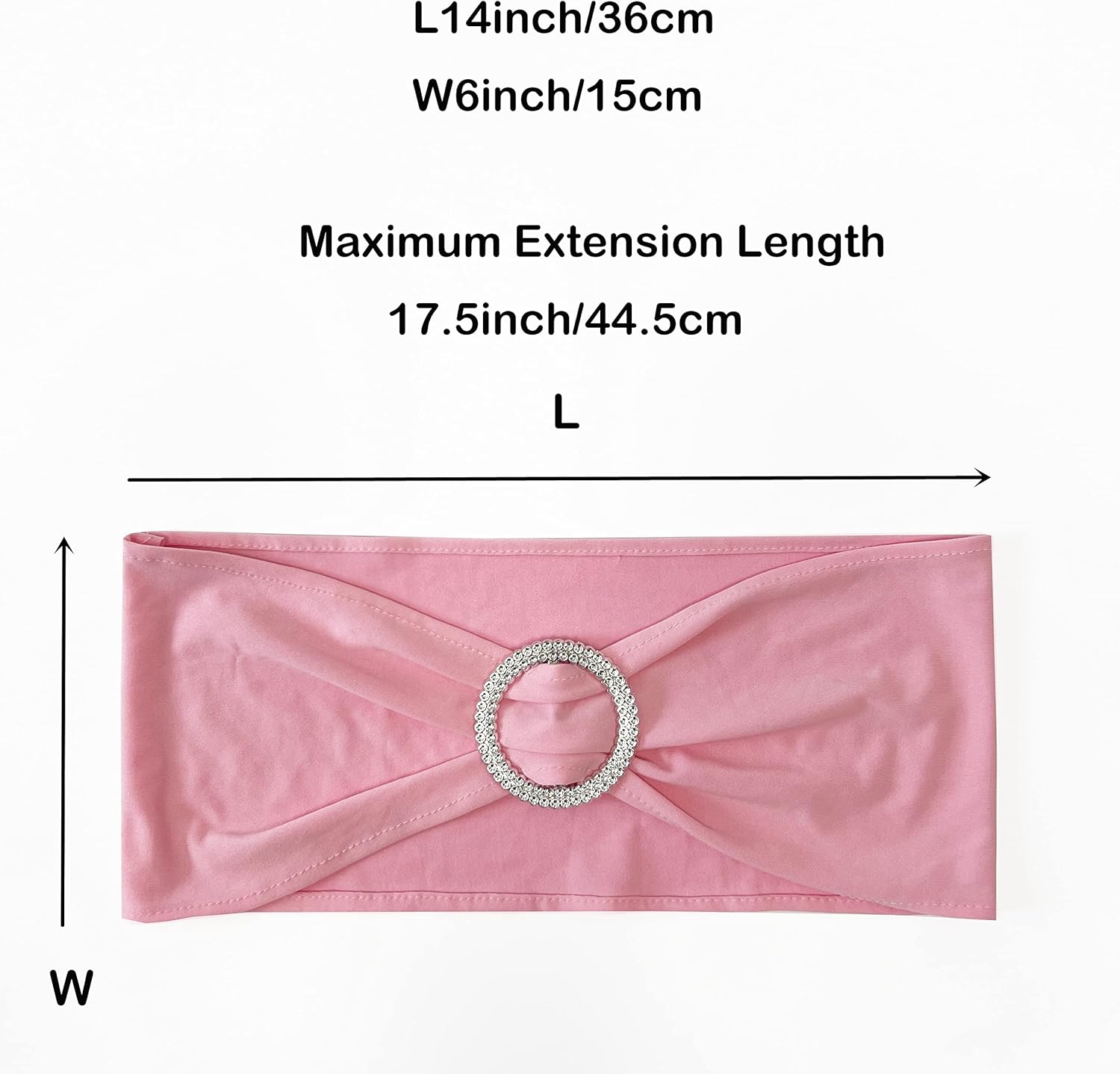 Spandex Chair Sashes by [Brand Name] - 50PCS Stretch Chair Ties with Buckle Slider for Wedding & Party Decor | Pink