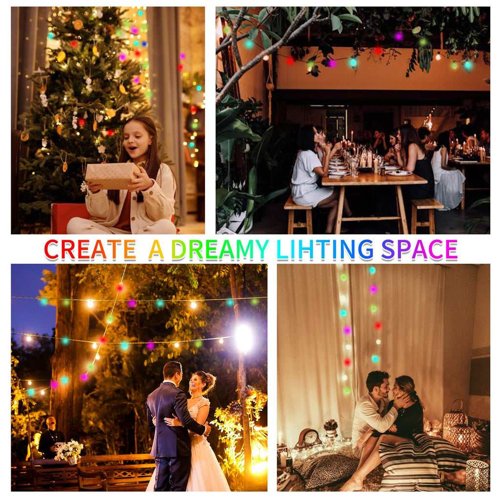YOOWARM Smart Star Fairy Lights, 33FT 66 LED String Light, Tent Lights for Party with App, Music Sync,Group Control String Lights for Bedroom, Party, Wedding, Holiday Decorations (Star)
