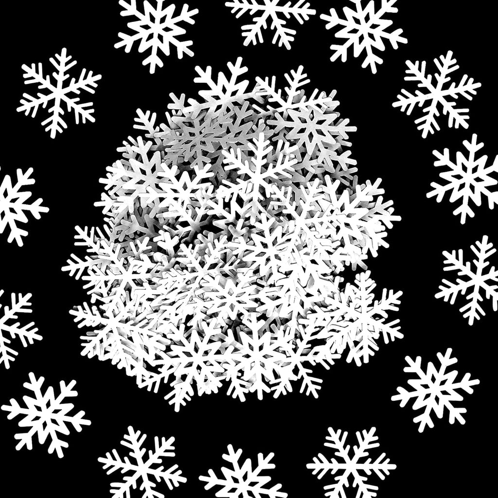 Skiennix 200PC White Snowflake Confetti - Perfect for Winter Wonderland Parties & Holiday Decor