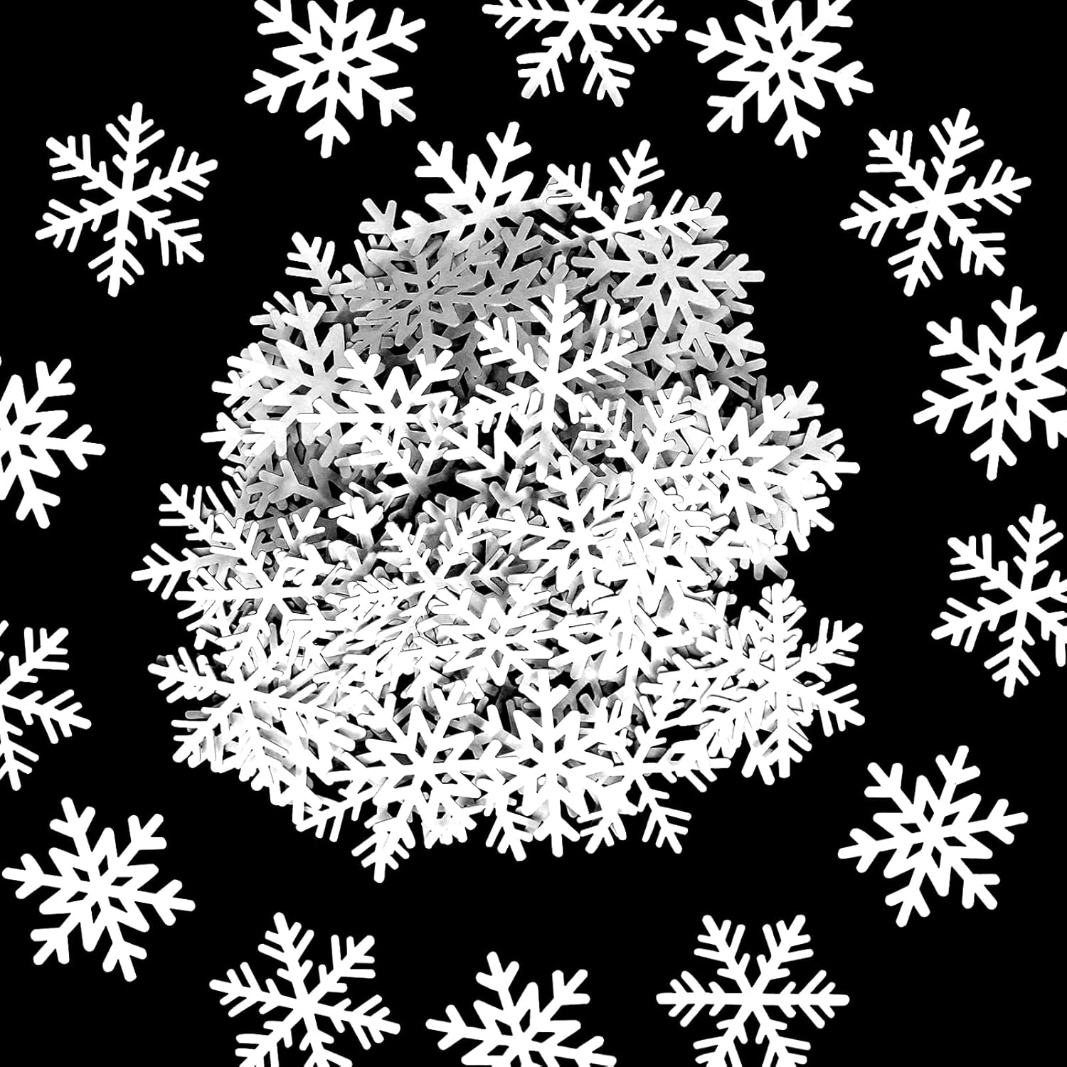 Skiennix 200PC White Snowflake Confetti - Perfect for Winter Wonderland Parties & Holiday Decor