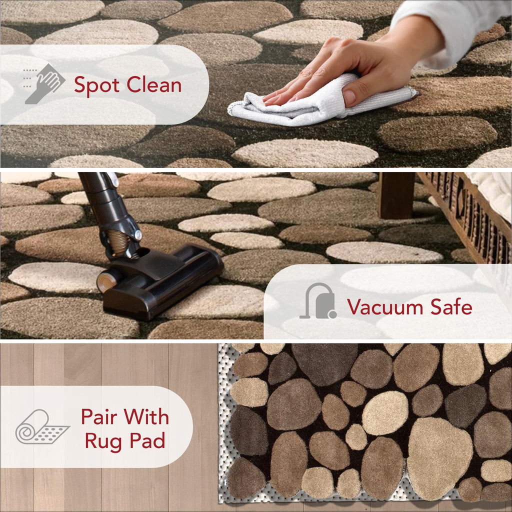 Nuloom Pebbles Natural/Beige, 2' x 3', Handmade, Polka Dot, Wool, Soft and Cozy, High Traffic, Stain Resistant, Easy Clean, Durable Runner for Bedroom, Living Room, Dining, Den, Foyer, Entryway