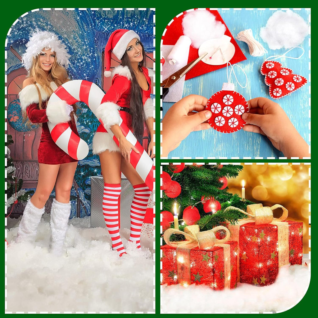 Riakrum Fake Snow Decor - Artificial Fluffy Fiber Stuffing for Tree Covering | 60g White Snow