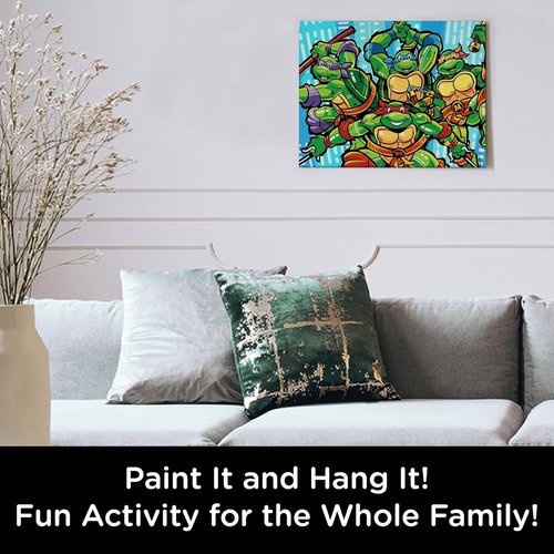 Aquarius Teenage Mutant Ninja Turtles Art by Numbers Painting Kit - 16x20 Stretched Canvas, 24 Paints & 3 Brushes, Ready to Hang