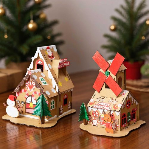 JeVenis Gingerbread House Craft Kit - DIY 3D Building Set for Christmas & New Year Decor
