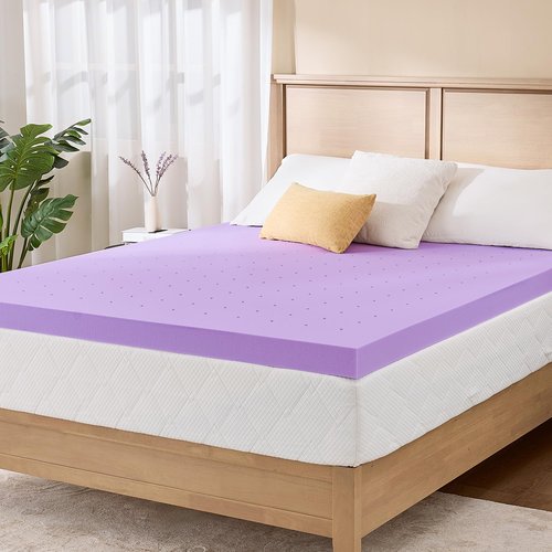 2 Inch Twin Lavender Infusion Memory Foam Mattress Topper for Relaxing Sleep, Ventilated & Pressure Relieving, CertiPUR-US Certified, Medium Firm Topper in a Box, Twin Size, 38"x75"