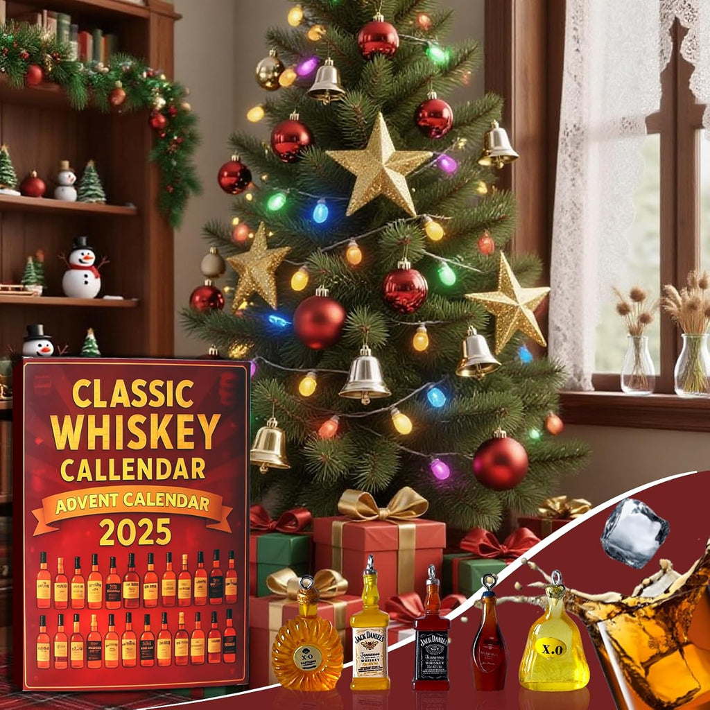 2025 Whiskey Advent Calendar - 24-Day Tasting Journey Through Global Whiskey Flavors (Brown)