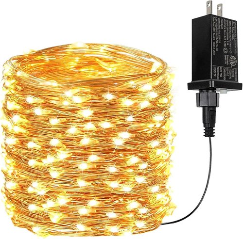 66Ft LED Fairy Lights by [Brand Name] - Waterproof Indoor/Outdoor String Lights with 8 Modes & Timer | Warm White for Christmas & Party Decor