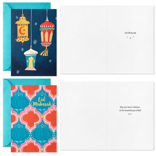 Hallmark Eid Cards Assortment, Eid Mubarak (16 Cards with Envelopes)