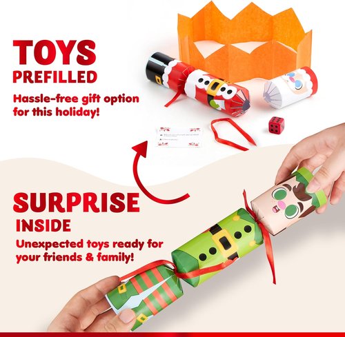 JOYIN 12 Pack Christmas Party Favors - Fun Hats, Jokes & Gifts for Holiday Dinner Decorations