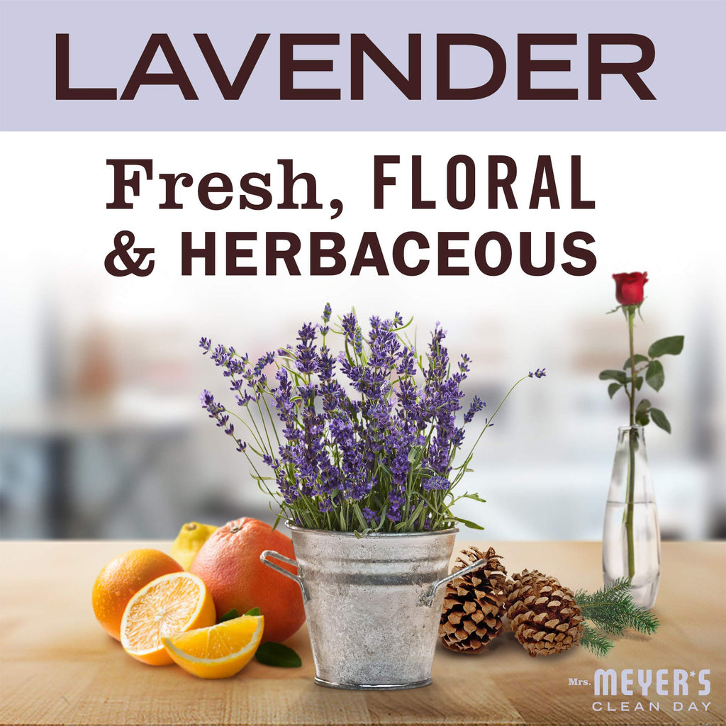MRS. MEYER'S CLEAN DAY Multi-Surface Everyday Cleaner Concentrated Refills, 4 Concentrated Refills (2 Fl. Oz. each), Lavender Scent, Makes 64 Fl. Oz. Total