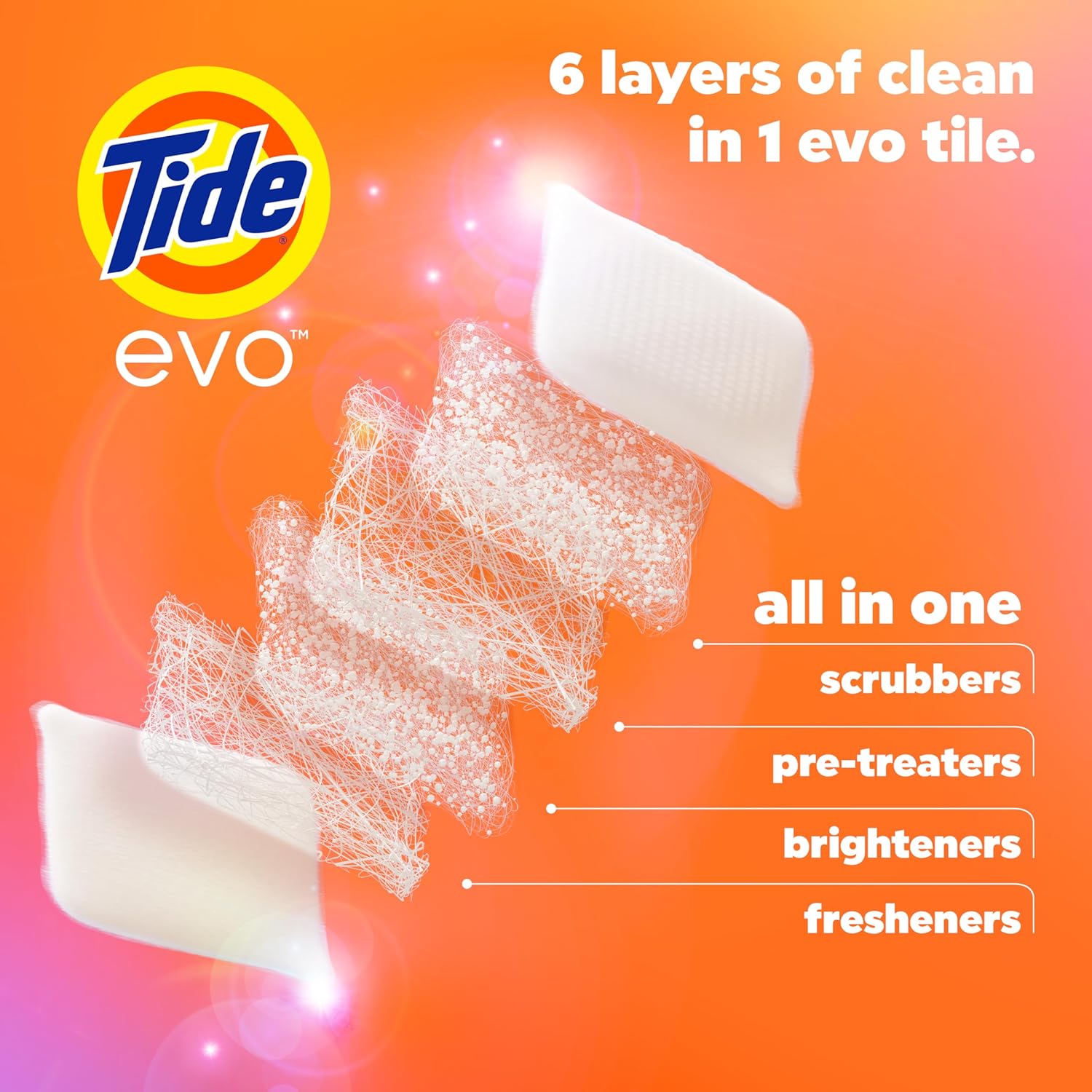 Tide Evo Original Scent Laundry Detergent - 42 Count Fiber Tiles for All Machines & Stain Removal