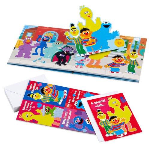 Hallmark Sesame Street Valentines Day Cards for Kids with Pop Up Mailbox for Classroom Exchange