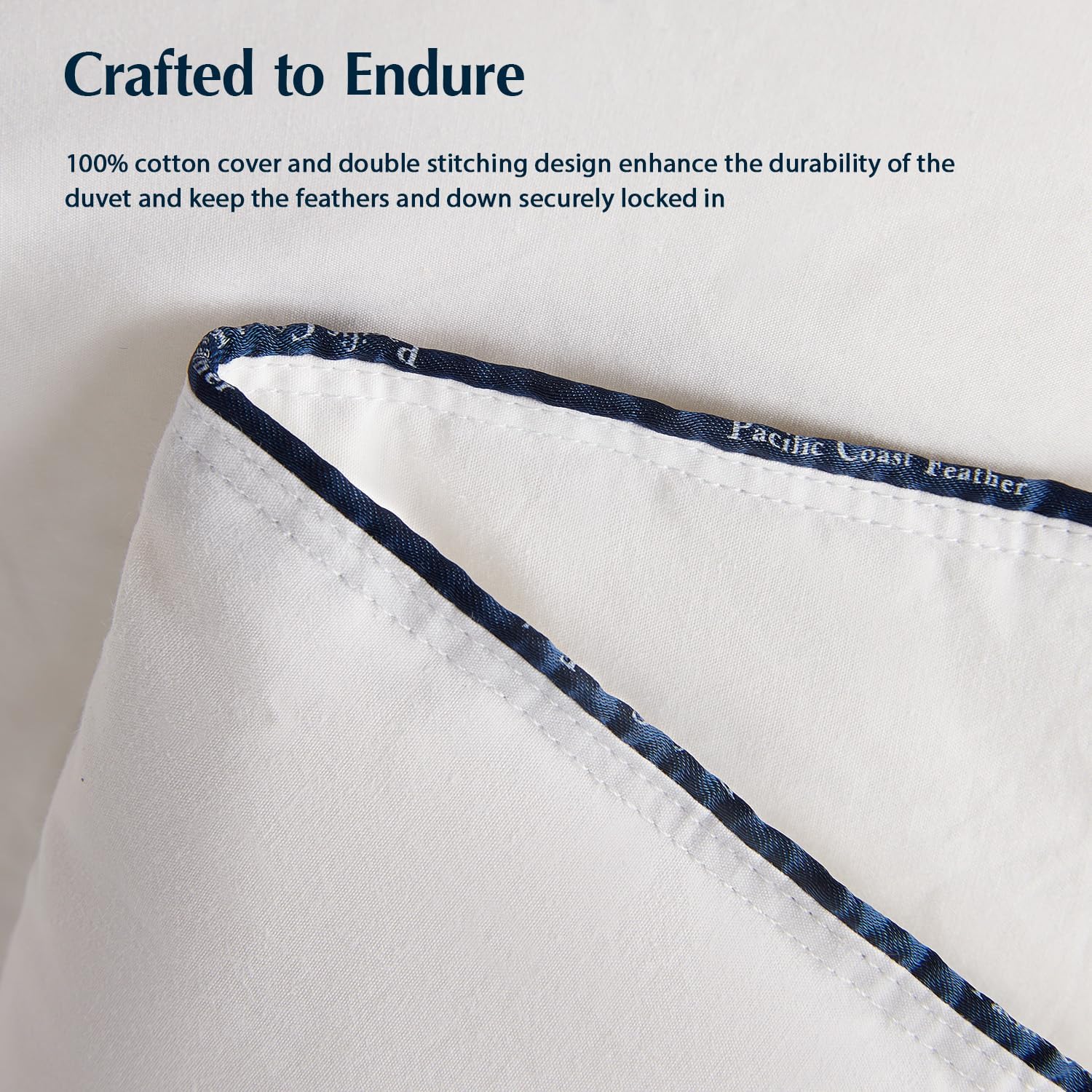 Pacific Coast Goose Down Comforter - Extra Fluffy White Duvet Insert | Queen Size, Soft & Breathable All-Season Luxury Bedding (90"x90")