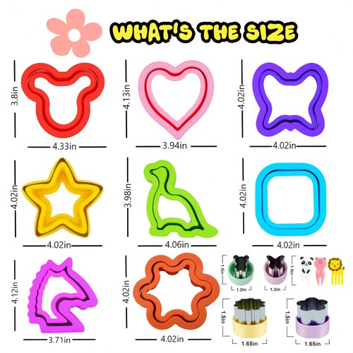 Uncrustable Sandwich Cutter with Storage Container, Sandwich Cutters for Kids Lunch & Bento Box, 43 Pcs Sandwich Cutter and Sealer Set, Fun Sandwich Cutters Shapes for Boys Girls