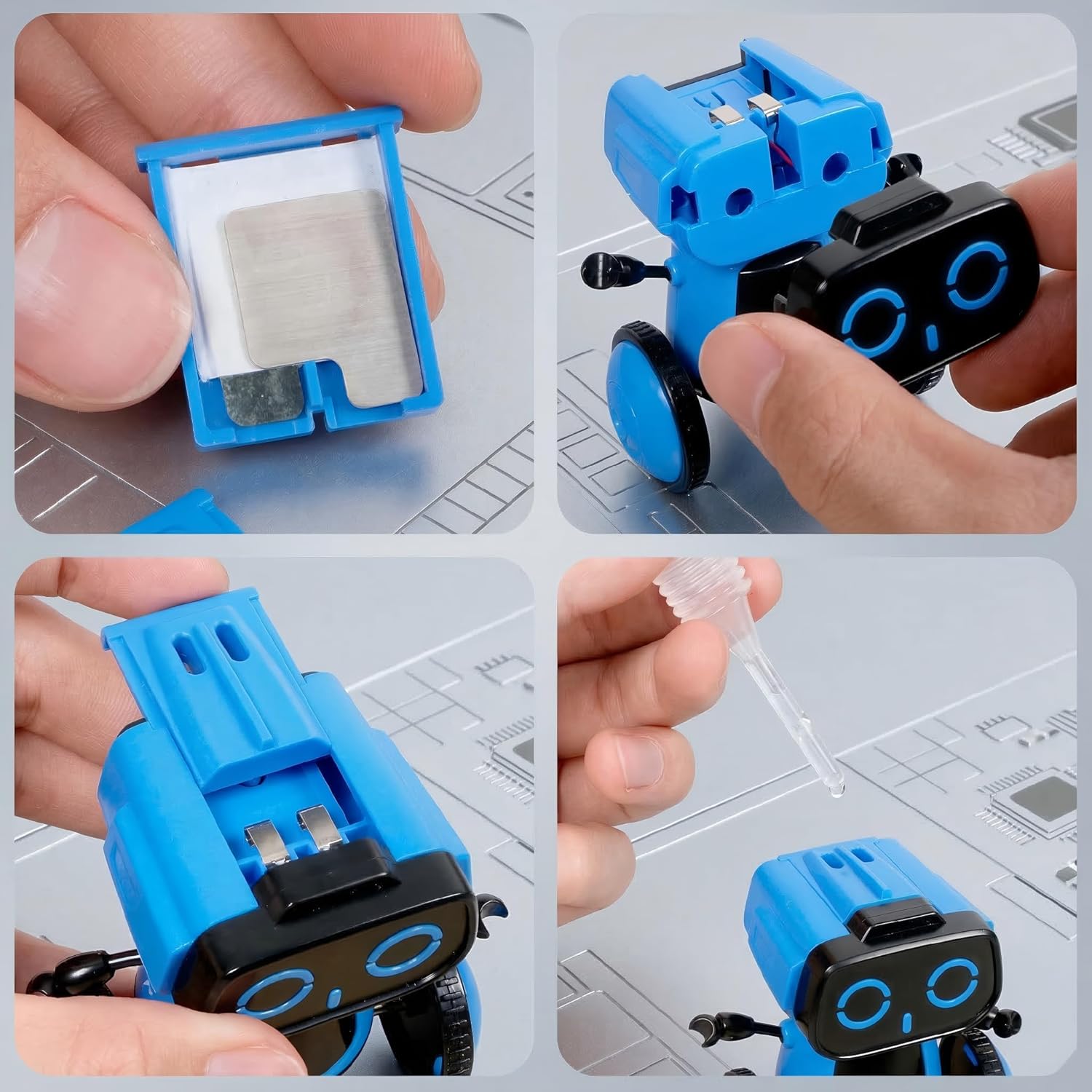 Science Saltwater Robot Kit - DIY STEM Educational Toy for Kids | No Batteries Required, Blue