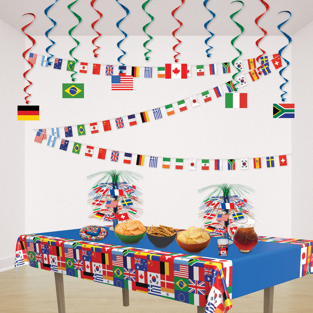 Beistle - 57738 Beistle Party Supplies, International Flag Pennant Banner, Multicolor (Pack of 2)