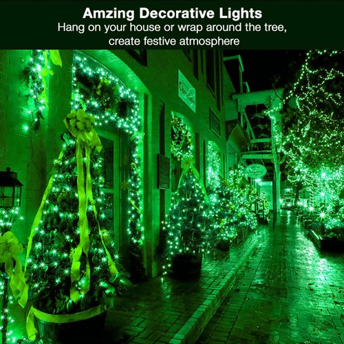 BrizLabs Green St Patrick's Day String Lights, 50 Count Incandescent Christmas Lights, Connectable Green Mini Light Set, UL Certified Outdoor Indoor Light String for Xmas St. Patrick's Day Halloween