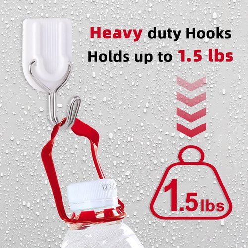Heavy Duty Adhesive Wall Hooks - 25 Pack No Damage Strips for Keys, Coats, Towels & More