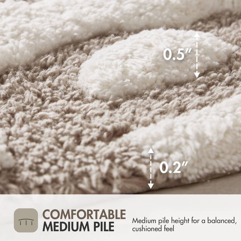 Madison Park Casablanca 100% Cotton Tufted Bathroom Rugs Luxurious Plush Medallion Floral Pattern Bath Mat Absorbent, Quick Dry, Spa Design Shower Room Décor, Rectangle 20" x 30", Taupe