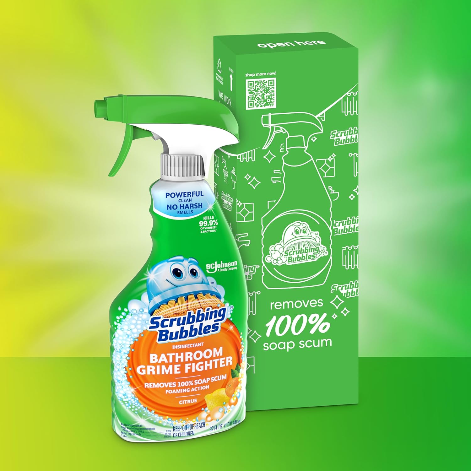 Scrubbing Bubbles Bathroom Cleaner - Powerful Disinfectant Spray with Citrus Scent | 32oz