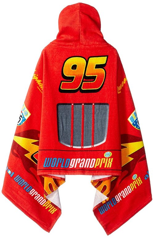 Jay Franco Kids Hooded Towel – 22" x 51" Super Soft Bath Wrap with 3D Hood, Beach, Pool & Travel, Official Licensed Product, Red - Cars