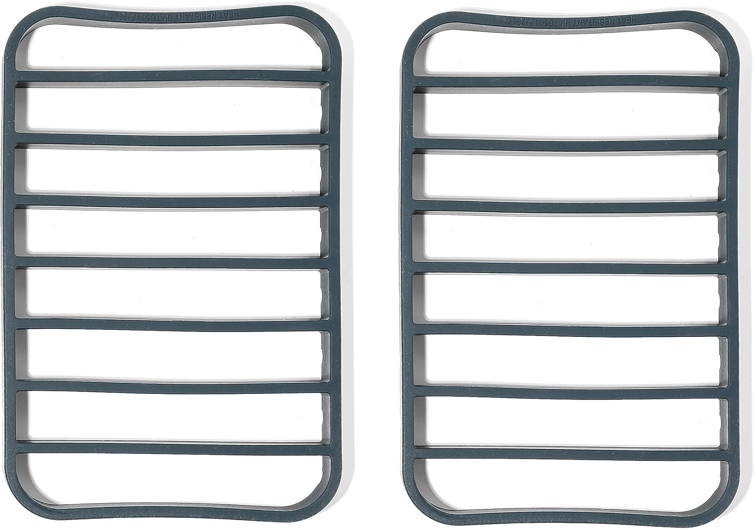 Silicone Kitchen Extra Large Roasting Rack Pan - Dishwasher Safe, BPA Free, Non-Toxic | Navy, 2 Pack