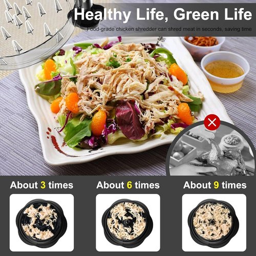 Chicken Shredder Tool - Large BPA-Free Meat Shredder with Anti-Slip Base & Cleaning Brush