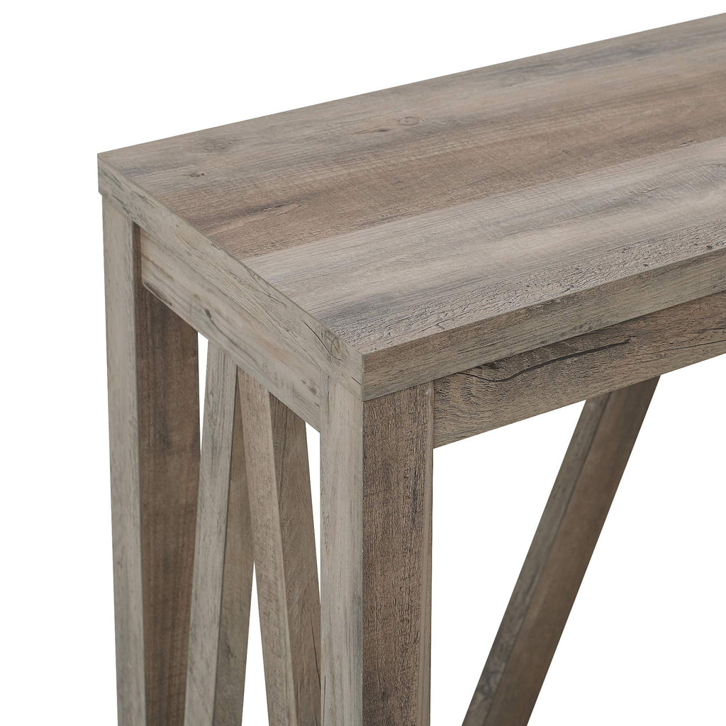 Walker Edison Modern Farmhouse Accent Entryway Table Entry Table Living Room End Table, 52 Inch, Grey Wash